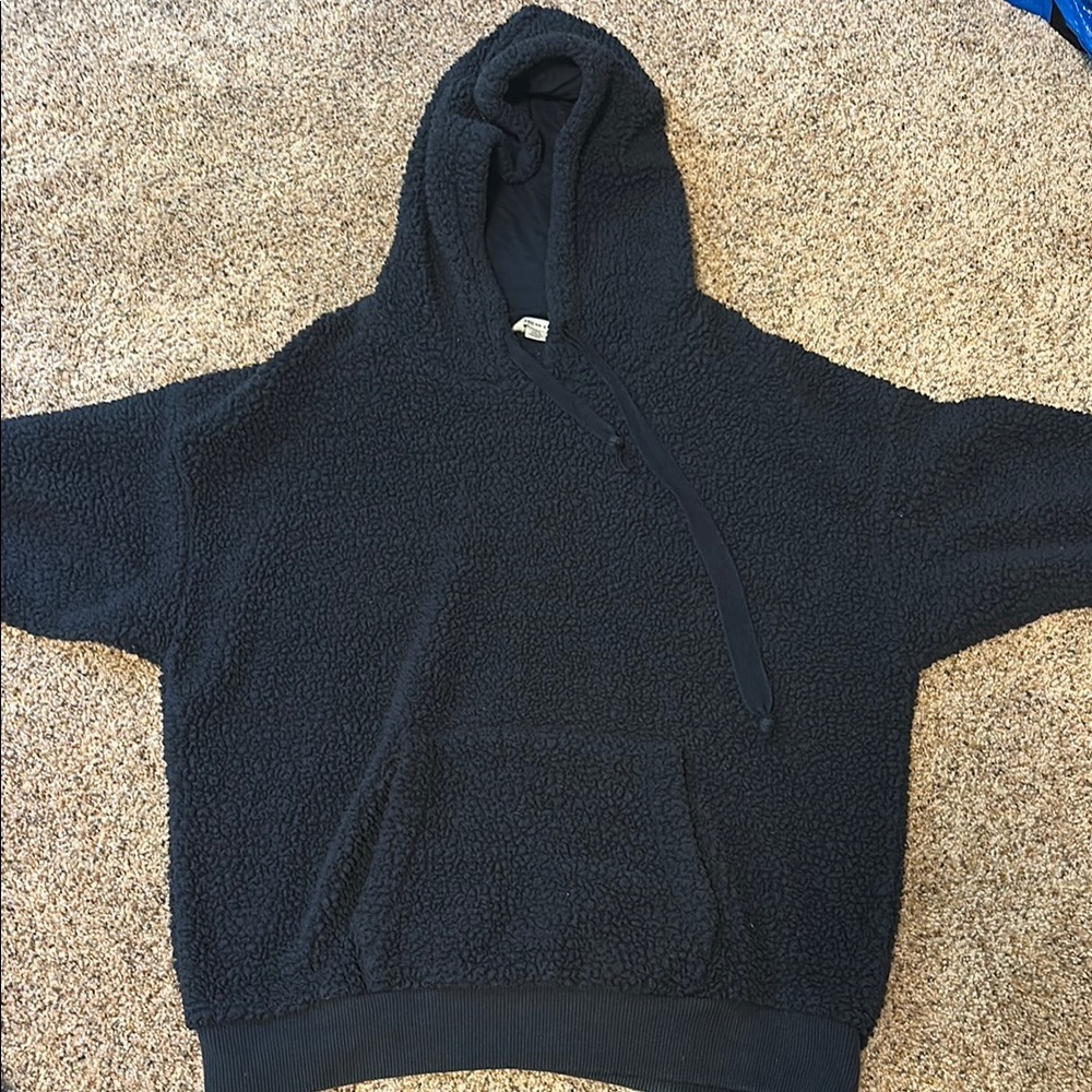 American Eagle Outfitters Black Sherpa Hoodie